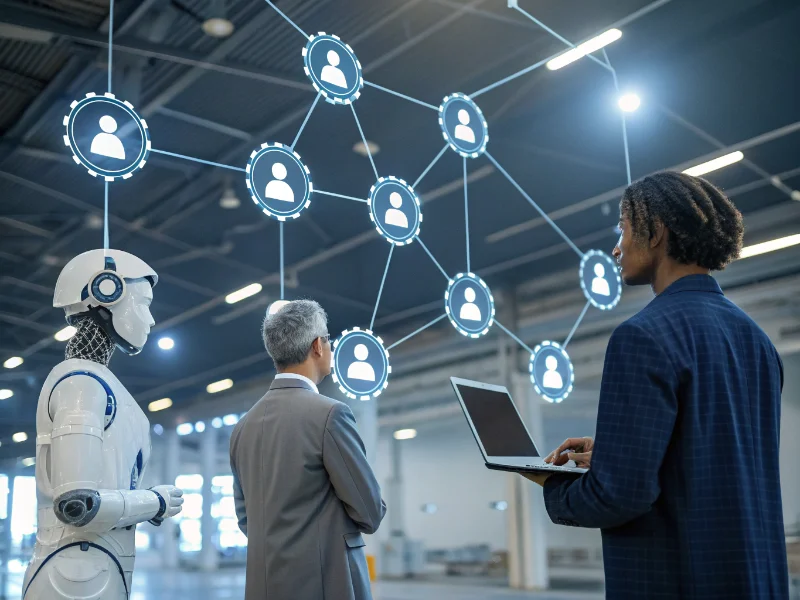 AI-native automation illustration with neural networks and automated workflows